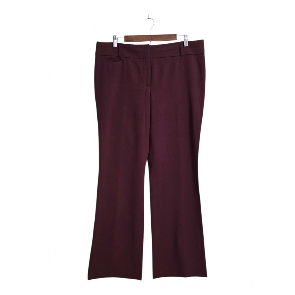 Ann Taylor Loft Marisa Mid-Rise Bootcut Trousers In Burgundy Sz 12